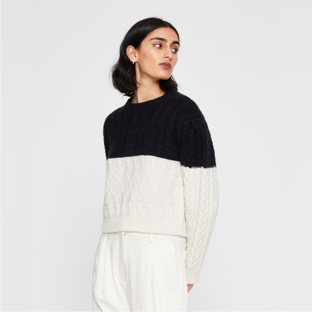 Club Monaco Structured Cable Crew Knit Sweater